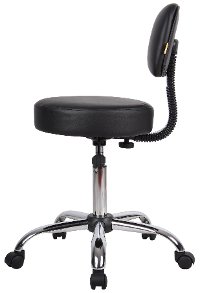 Black Drafting Office Chair with Back-3