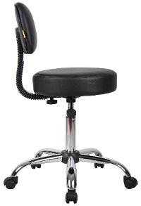 Black Drafting Office Chair with Back-4