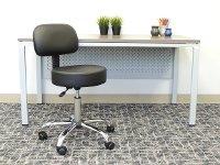 Black Drafting Office Chair with Back-5