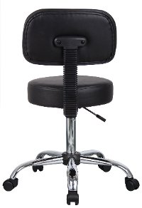 Black Drafting Office Chair with Back-7