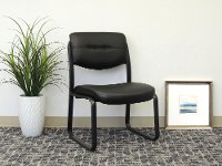 Black Leather Office Side Chair