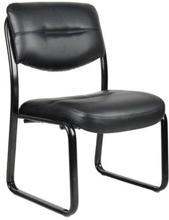 Black Leather Office Side Chair-2