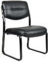 Black Leather Office Side Chair-2