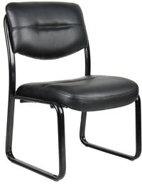 Black Leather Office Side Chair-2