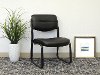 Black Leather Office Side Chair-3