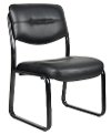 Black Leather Office Side Chair-4