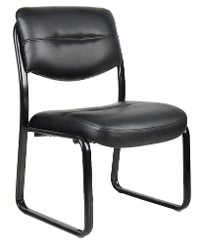 Black Leather Office Side Chair-4