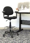 Black Contoured Adjustable Drafting Office Chair With Arms-2