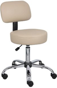 Beige Drafting Office Chair with Back