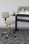 Beige Drafting Office Chair with Back-3