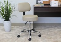 Beige Drafting Office Chair with Back-4