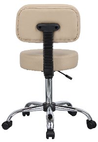 Beige Drafting Office Chair with Back-5
