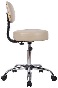 Beige Drafting Office Chair with Back-6
