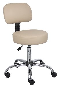 Beige Drafting Office Chair with Back-7