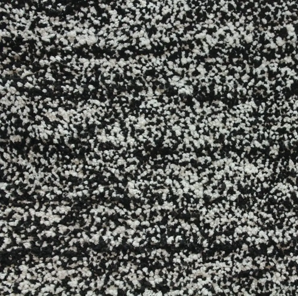 LAVISH/BLACKPEARL.16 Black & Off-White 16 Inch x 16 Inch Lavish Area Rug Square-1