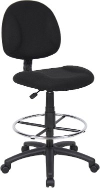 Black Contoured Adjustable Drafting Office Chair