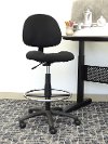Black Contoured Adjustable Drafting Office Chair-2