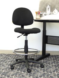 Black Contoured Adjustable Drafting Office Chair-2