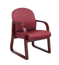 Burgandy & Mahagany Frame Guest Chair