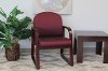 Burgandy & Mahagany Frame Guest Chair-2