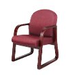 Burgandy & Mahagany Frame Guest Chair-3