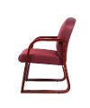 Burgandy & Mahagany Frame Guest Chair-4