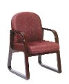 Burgandy & Mahagany Frame Guest Chair-7