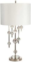 32 Inch New York Polished Nickel and Glass Table Lamp