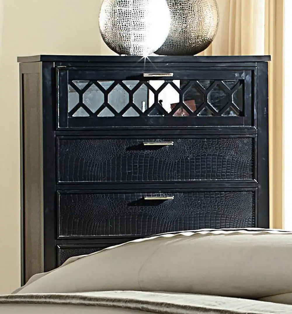 Glamour Black Chest of Drawers-1