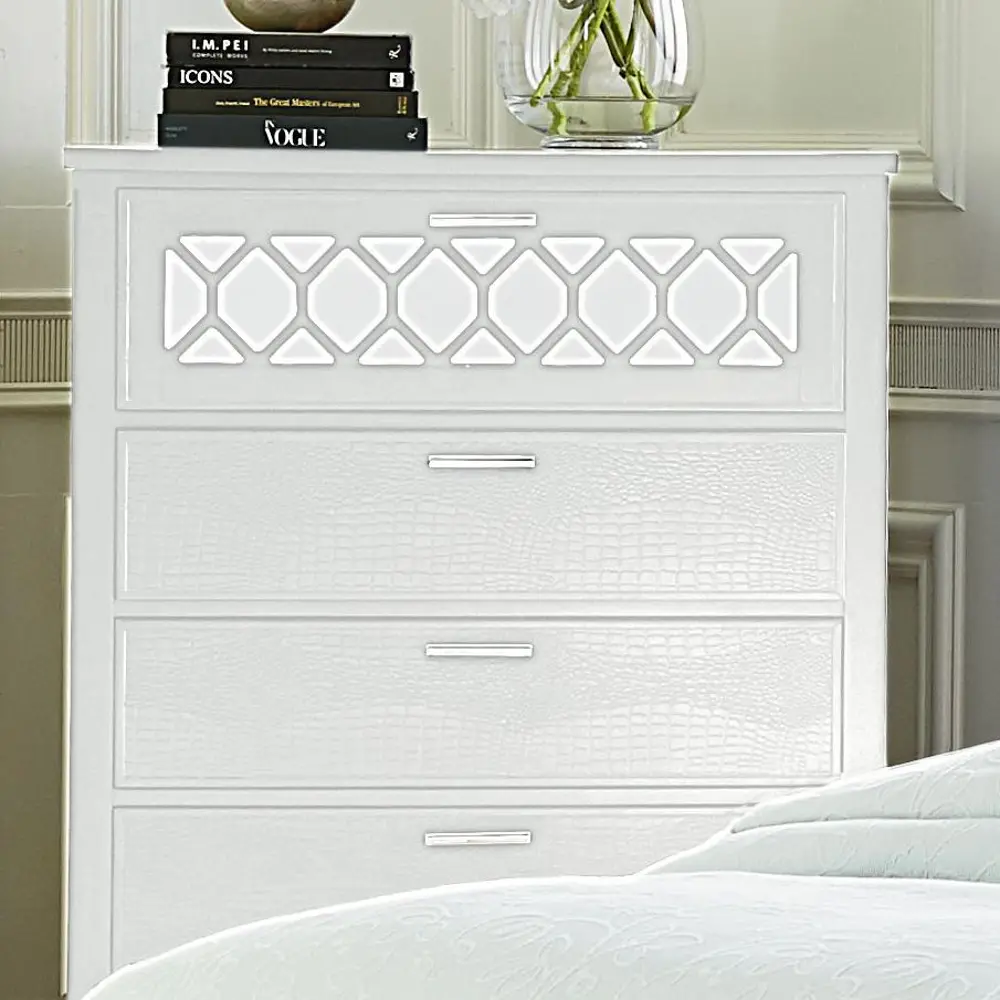 Glamour White Chest of Drawers-1