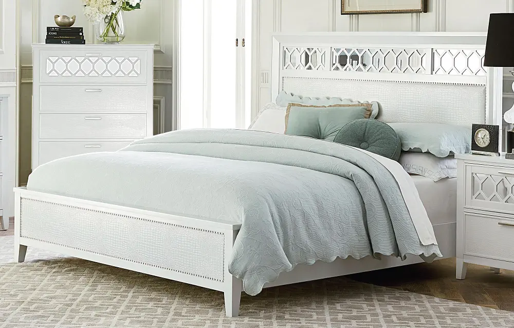 Glamour White King Bed-1