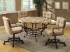 Clearance Beige Travertine and Metal 5 Piece Round Dining Set - Jensen