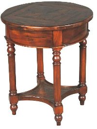 Twin Round Dark Brown Martini Accent Table