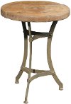 Recycled Wood Tripod Accent Table with Metal Legs