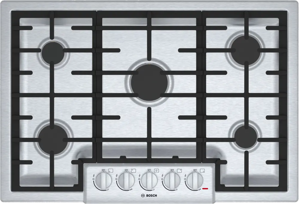 NGM8055UC Bosch 30 Inch Gas Cooktop - Stainless Steel-1