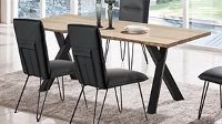 Ash and Black Modern Dining Table - Live Edge Collection