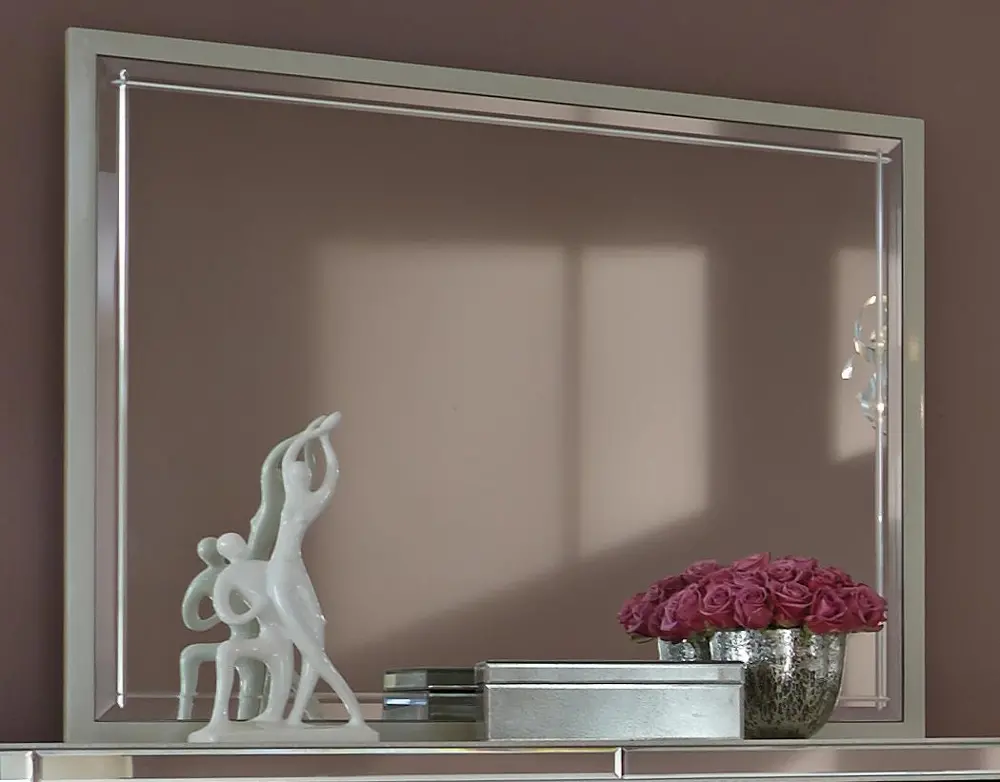 Hollywood Pearl White & Mirrored Mirror-1