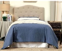 Ivory Button Tufted Full-Queen Upholstered Headboard - Megan