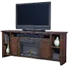 Alder Grove Rich Brown Wooden 84 Inch Fireplace TV Stand