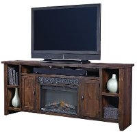 Rich Brown Wooden 85 Inch Fireplace TV Stand - Alder Grove