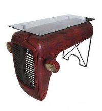 2 Piece Tractor Front Table with Glass Top