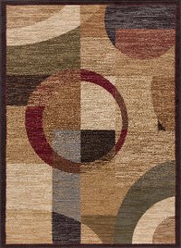ELF51108x10 8 x 10 Large Tan and Red Area Rug - Elegance