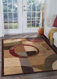 ELF51108x10 8 x 10 Large Tan and Red Area Rug - Elegance-2