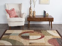 ELF51108x10 8 x 10 Large Tan and Red Area Rug - Elegance-6