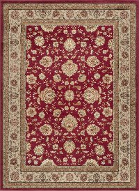 ELG51408x10 8 x 10 Large Beige and Red Area Rug - Elegance