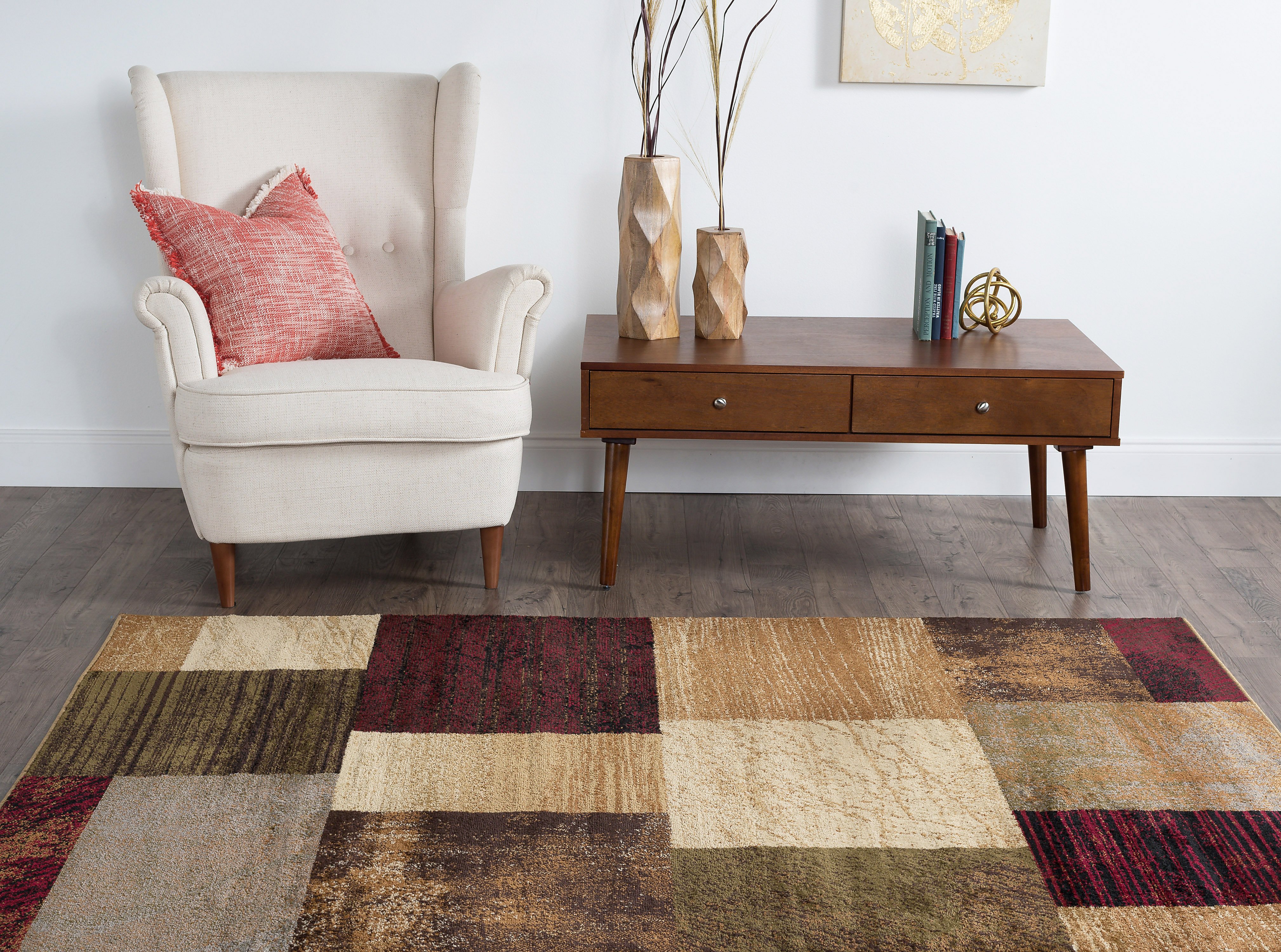 ELG52108x10 8 x 10 Large Brown, Red, and Green Area Rug - Elegance-2