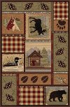 NATURE/6548/MULTI.-9 8 x 11 Large Tan, Green & Red Area Rug - Nature