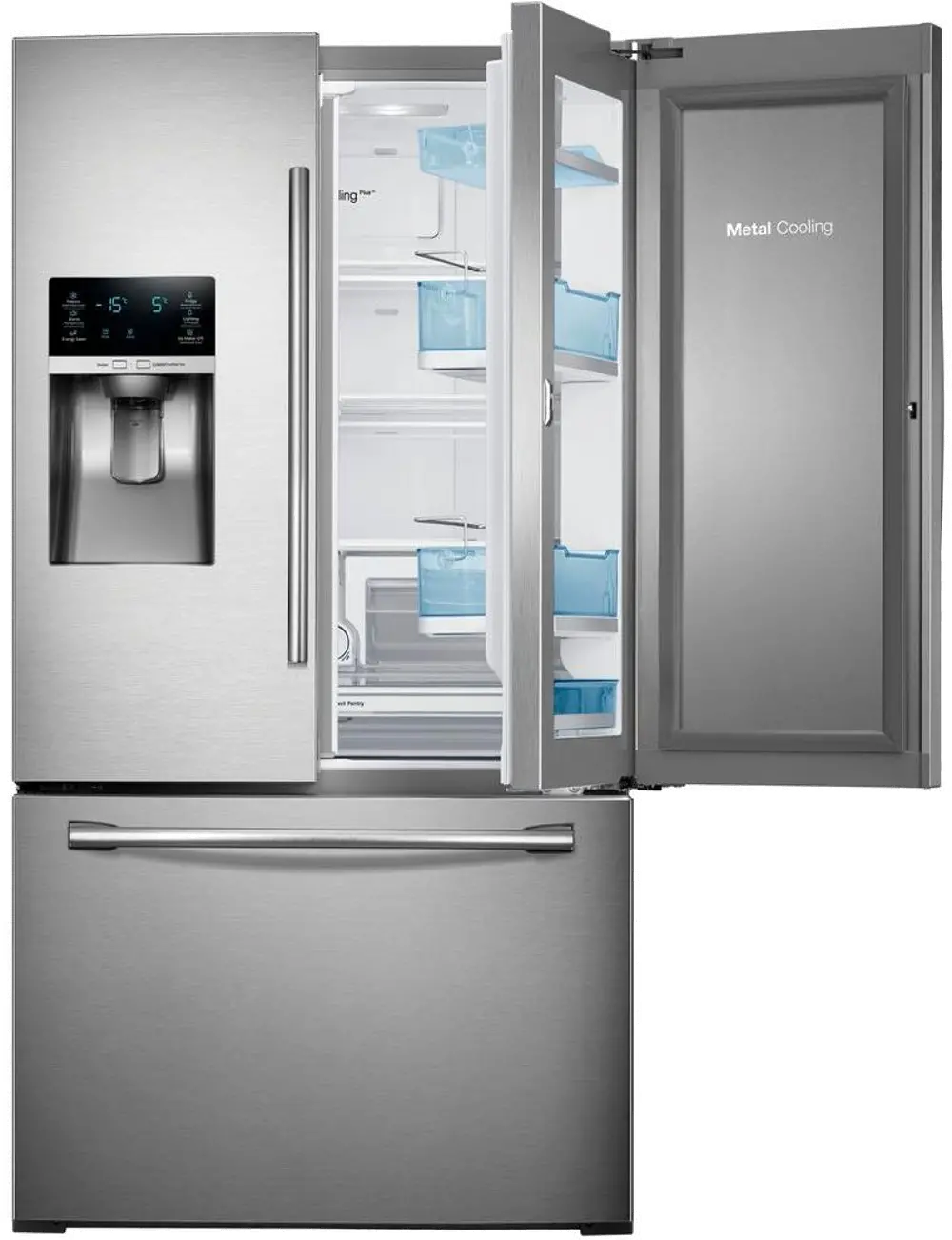 RF28HDEDBSR Samsung 27.83 cu. ft. French Door Refrigerator with Food ShowCase - 36 Inch Stainless Steel-1