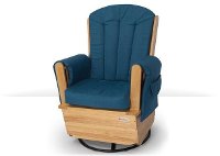 SafeRocker Blue/Natural Commercial Swivel Glider