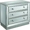 50706 Silver 3 Drawer Mirrored Chest - Elsinore